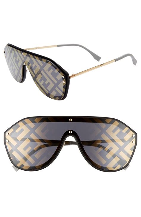 fendi 147mm logo lens shield sunglasses|Fendi First .